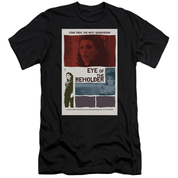 Black men's premium slim fit t-shirt with Star Trek The Next Generation Tng Season 7 Episode 18 graphic