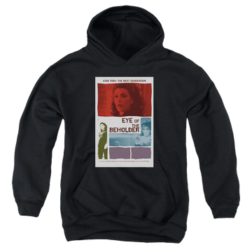 Black youth hoodie for ages 8 to 12 with Star Trek The Next Generation Tng Season 7 Episode 18 graphic