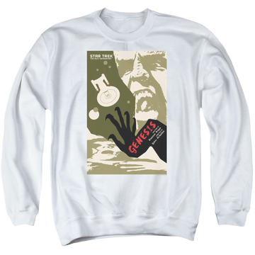 White men's crewneck sweatshirt with Star Trek The Next Generation Tng S7 Ep9 graphic