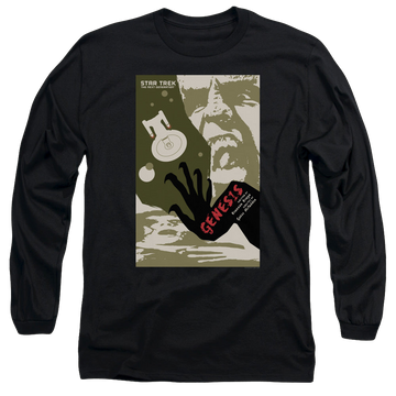 Black men's long sleeve t-shirt with Star Trek The Next Generation Tng S7 Ep19 graphic