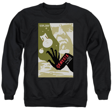 Black men's crewneck sweatshirt with Star Trek The Next Generation Tng S7 Ep19 graphic