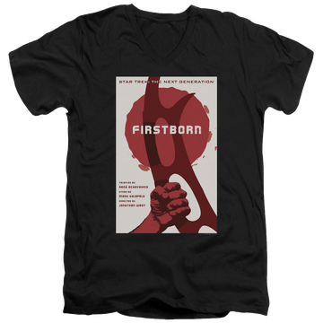 Black men's v-neck t-shirt with Star Trek The Next Generation Tng Season 7 Episode 21 graphic