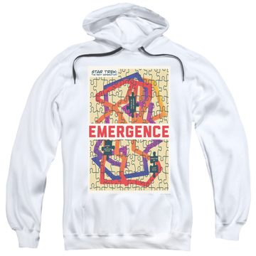 White pullover hoodie with Star Trek The Next Generation Tng Season 7 Episode 23 graphic