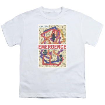 White youth t-shirt for ages 8 to 12 with Star Trek The Next Generation Tng Season 7 Episode 23 graphic