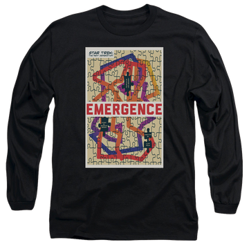 Black men's long sleeve t-shirt with Star Trek The Next Generation Tng S7 Ep23 graphic