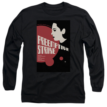 Black men's long sleeve t-shirt with Star Trek The Next Generation Tng S7 Ep24 graphic