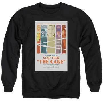 Black men's crewneck sweatshirt with Star Trek The Original Series Tos Episode 80 graphic