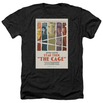 Black men's heather t-shirt with Star Trek Tos Episode 80 graphic