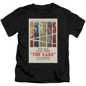 Black kid's t-shirt for ages 4 to 7 with Star Trek The Original Series Tos Episode 80 graphic