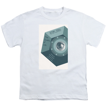 White youth t-shirt for ages 8 to 12 with Star Trek The Next Generation Tng Season 6 Episode 9 graphic
