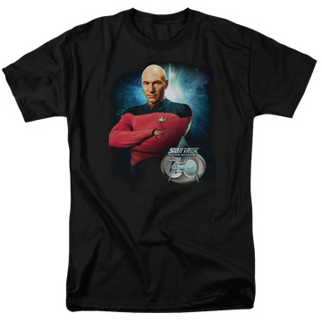 Black men's regular fit t-shirt with Star Trek Picard 30 graphic