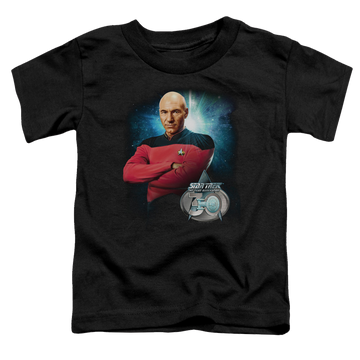 Black toddler t-shirt with Star Trek Picard 30 graphic