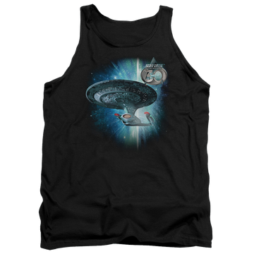Black men's tank with Star Trek Ship 30 graphic