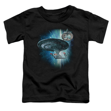 Black toddler t-shirt with Star Trek Ship 30 graphic