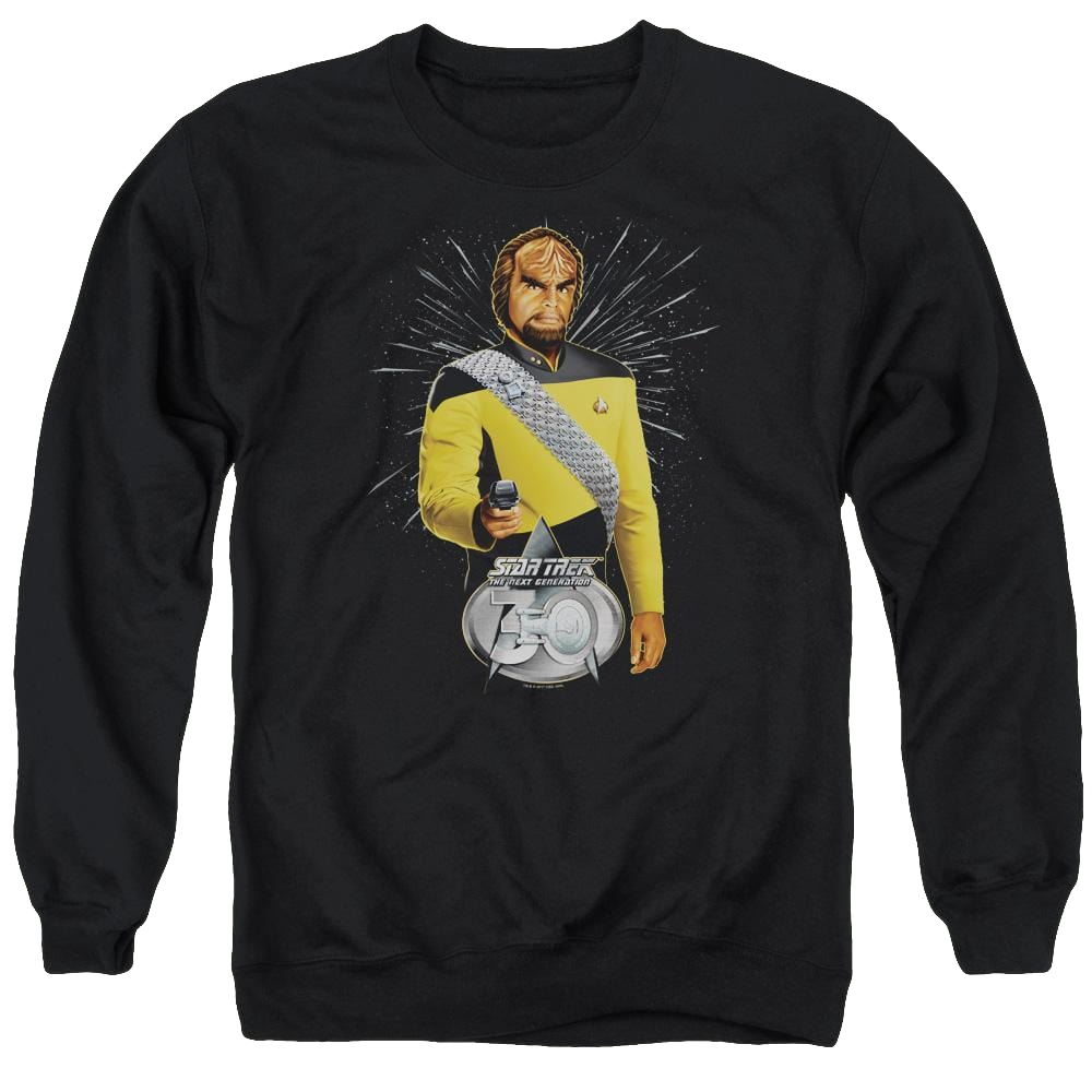 Star Trek Worf 30 Men's Crewneck Sweatshirt Men's Crewneck Sweatshirt Star Trek   