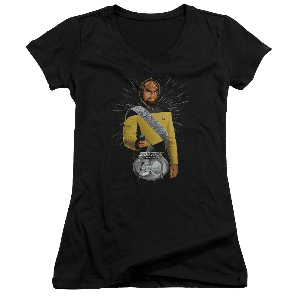 Star Trek Worf 30 Juniors V-Neck T-Shirt Juniors V-Neck T-Shirt Star Trek   