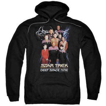 Black pullover hoodie with Star Trek Deep Space Nine Ds9 Crew graphic