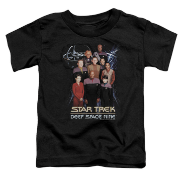 Black toddler t-shirt with Star Trek Deep Space Nine Ds9 Crew graphic