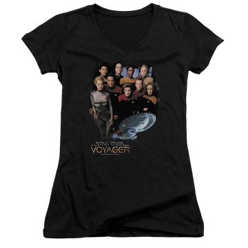 Star Trek Voyager Crew Juniors V-Neck T-Shirt Juniors V-Neck T-Shirt Star Trek   
