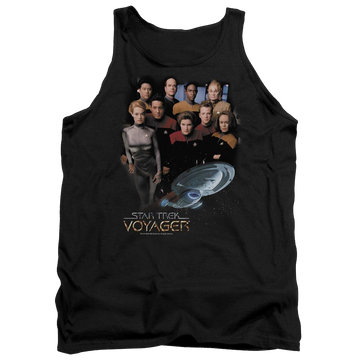 Black men's tank with Star Trek Voyager Crew graphic
