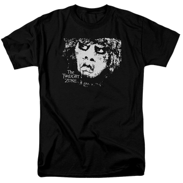 Black men's regular fit t-shirt with The Twilight Zone Winger graphic