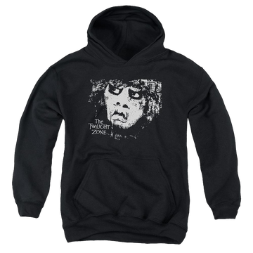 Black youth hoodie for ages 8 to 12 with The Twilight Zone Winger graphic