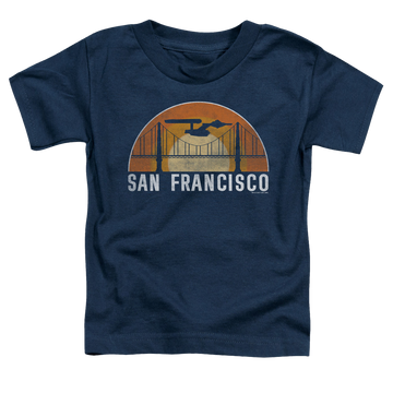 Navy toddler t-shirt with San Francisco Trek graphic