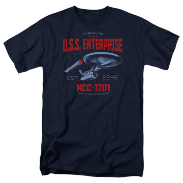 Navy men's regular fit t-shirt with Star Trek Stardate 2245 graphic
