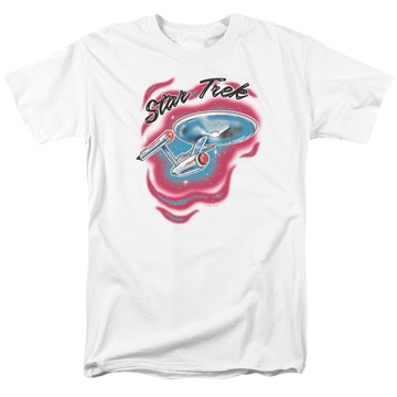 White men's regular fit t-shirt with Star Trek Trek Airbrush graphic