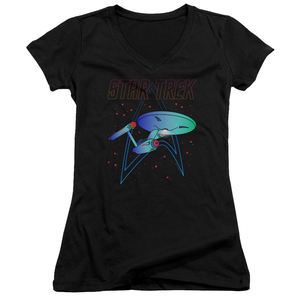 Star Trek Neon Trek Juniors V-Neck T-Shirt Juniors V-Neck T-Shirt Star Trek   