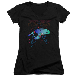 Star Trek Neon Trek Juniors V-Neck T-Shirt Juniors V-Neck T-Shirt Star Trek   