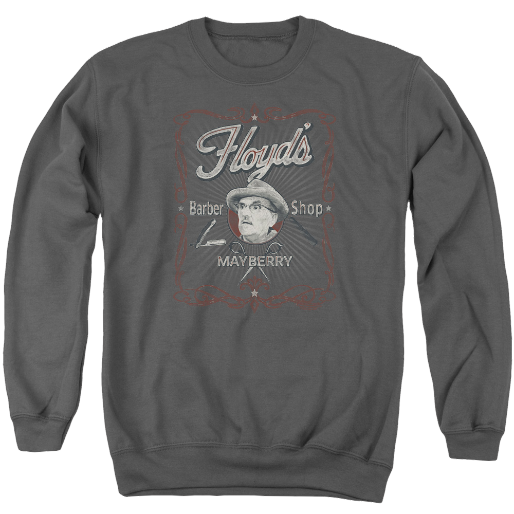 Andy Griffith Mayberry Floyds - Men's Crewneck Sweatshirt Men's Crewneck Sweatshirt Andy Griffith Show   