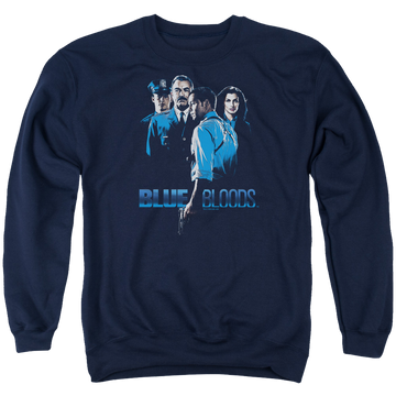 Navy men's crewneck sweatshirt with Blue Bloods graphic