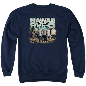 Navy men's crewneck sweatshirt with Hawaii Five-O Hawaii 5 0 graphic
