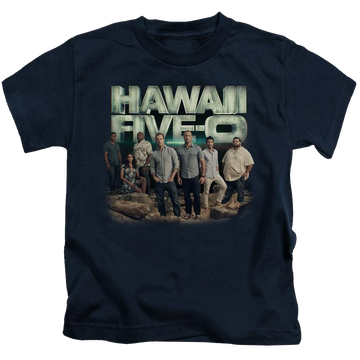 Navy kid's t-shirt for ages 4 to 7 with Hawaii Five-O Hawaii 5 0 graphic