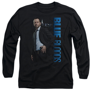 Black men's long sleeve t-shirt with Blue Bloods graphic