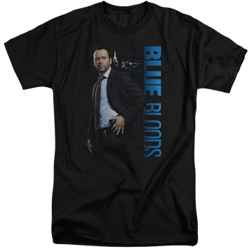 Black men's tall fit t-shirt with Blue Bloods graphic