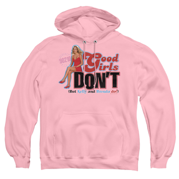Pink pullover hoodie with Beverly Hills 90210 Good Girls Dont graphic