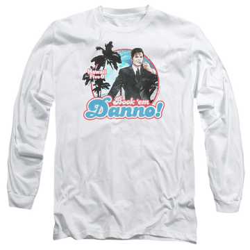 White men's long sleeve t-shirt with Hawaii Five-O Hawaii 5 0 graphic