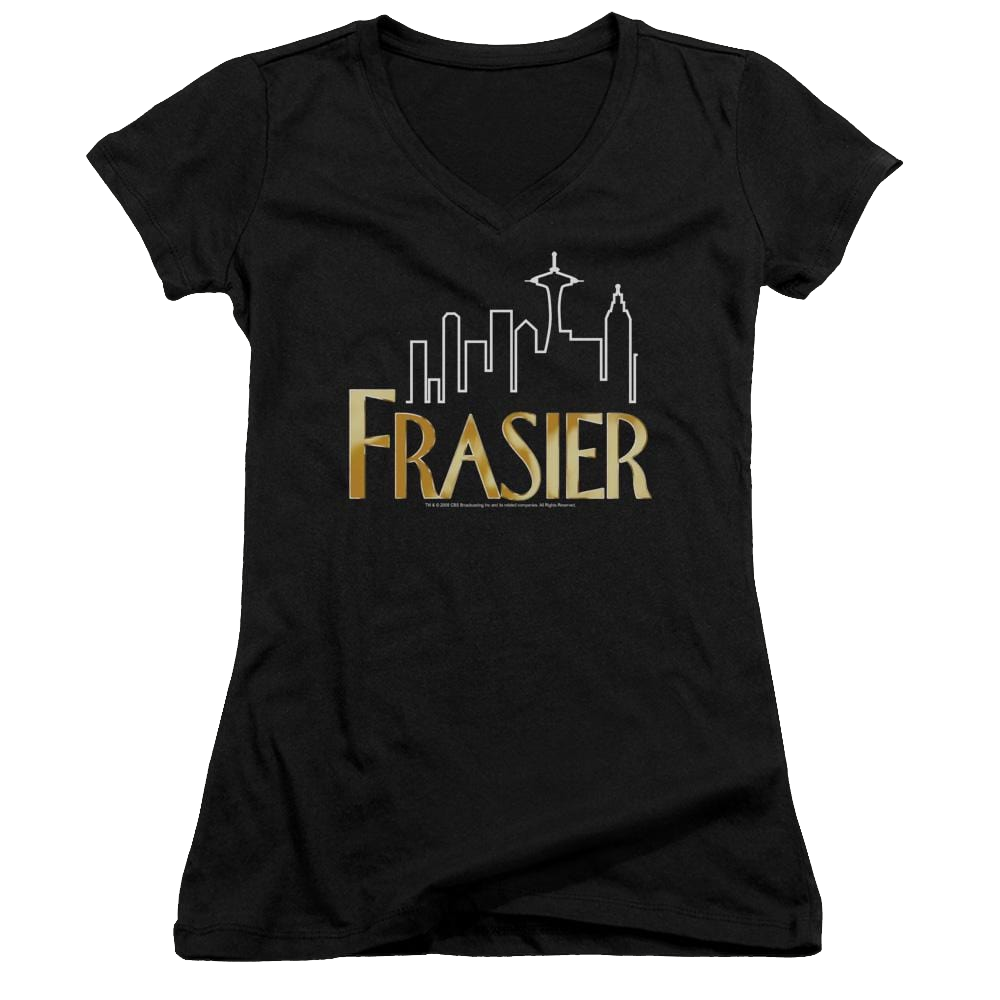 Frasier Frasier Logo - Juniors V-Neck T-Shirt Juniors V-Neck T-Shirt Frasier   
