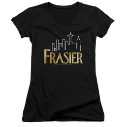 Frasier Frasier Logo - Juniors V-Neck T-Shirt Juniors V-Neck T-Shirt Frasier   