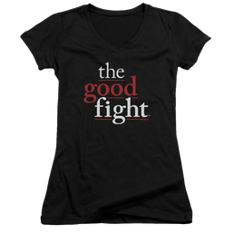 Good Fight, The Logo - Juniors V-Neck T-Shirt Juniors V-Neck T-Shirt Good Fight   