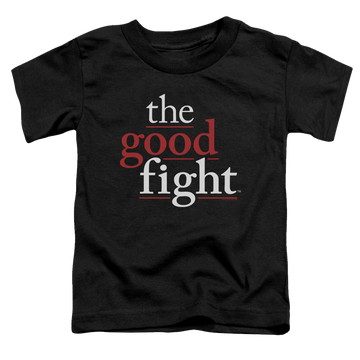 Black toddler t-shirt with Good Fight Logo graphic