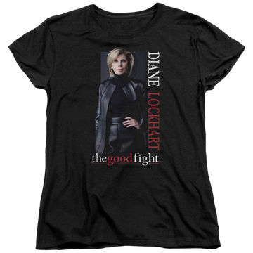 Black women's t-shirt with Good Fight Diane graphic