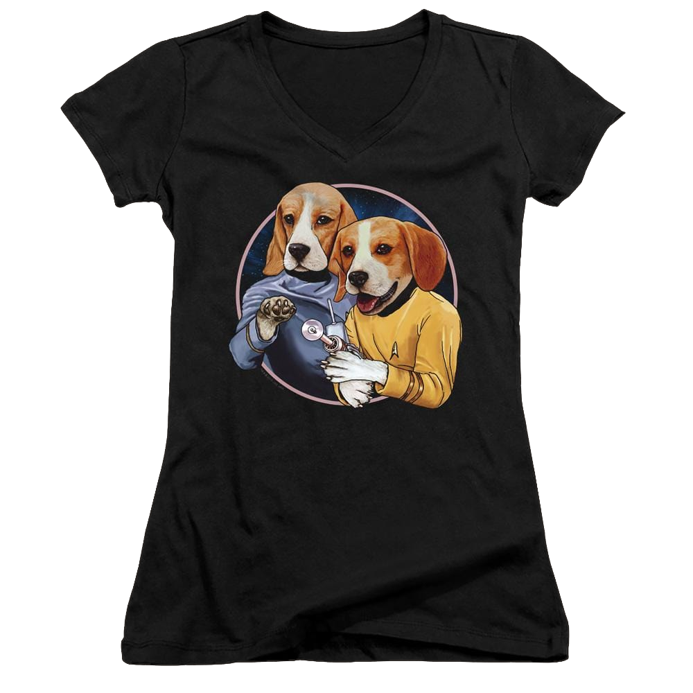 Star Trek The Original Series Trek Dogs - Juniors V-Neck T-Shirt Juniors V-Neck T-Shirt Star Trek   