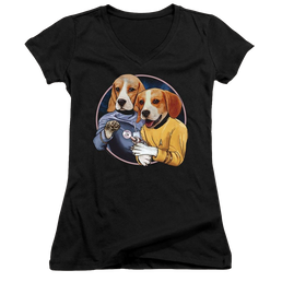 Star Trek The Original Series Trek Dogs - Juniors V-Neck T-Shirt Juniors V-Neck T-Shirt Star Trek   