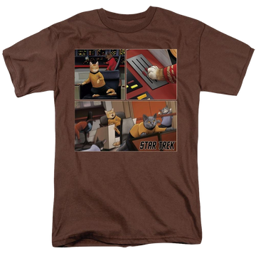 Coffee men's regular fit t-shirt with Star Trek The Original Series Warp Speed Triptych graphic