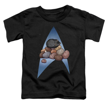 Black toddler t-shirt with Star Trek The Original Series Five Year Nap graphic