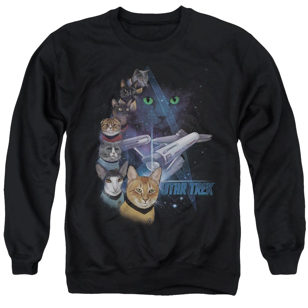 Star Trek The Original Series Feline Galaxy - Men's Crewneck Sweatshirt Men's Crewneck Sweatshirt Star Trek   