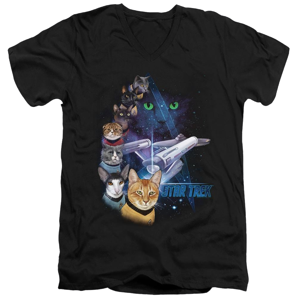 Star Trek The Original Series Feline Galaxy - Men's V-Neck T-Shirt Men's V-Neck T-Shirt Star Trek   